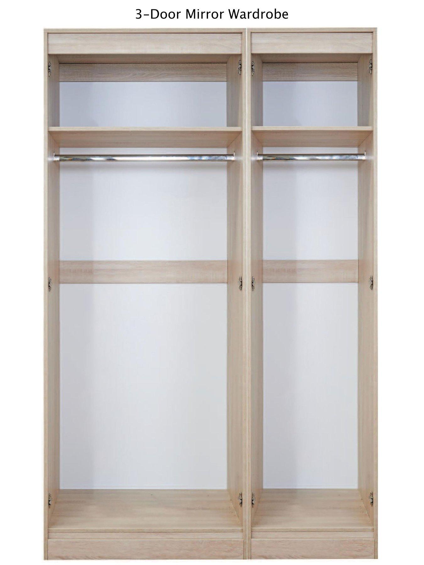 Image 6 of 8 of SWIFT Winchester Part&nbsp;Assembled 4 Piece Package - 3 Door Mirrored Wardrobe, Chest of 5 Drawers and 2 Bedside Chests&nbsp;- FSC&reg; Certified