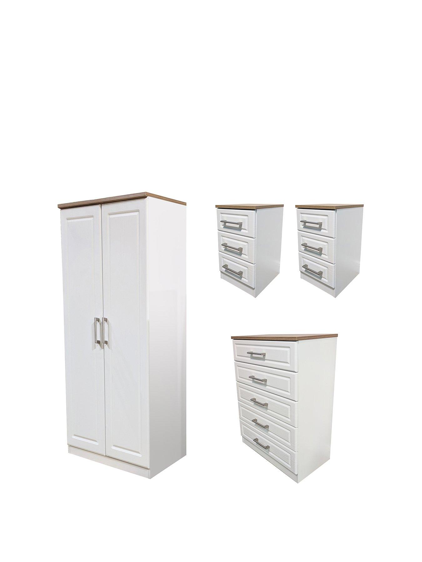 Image 3 of 8 of SWIFT Regent Ready Assembled 4 Piece Package - 2 Door Wardrobe, 5 Drawer Chest and 2 Bedside Chests&nbsp;- FSC&reg; Certified