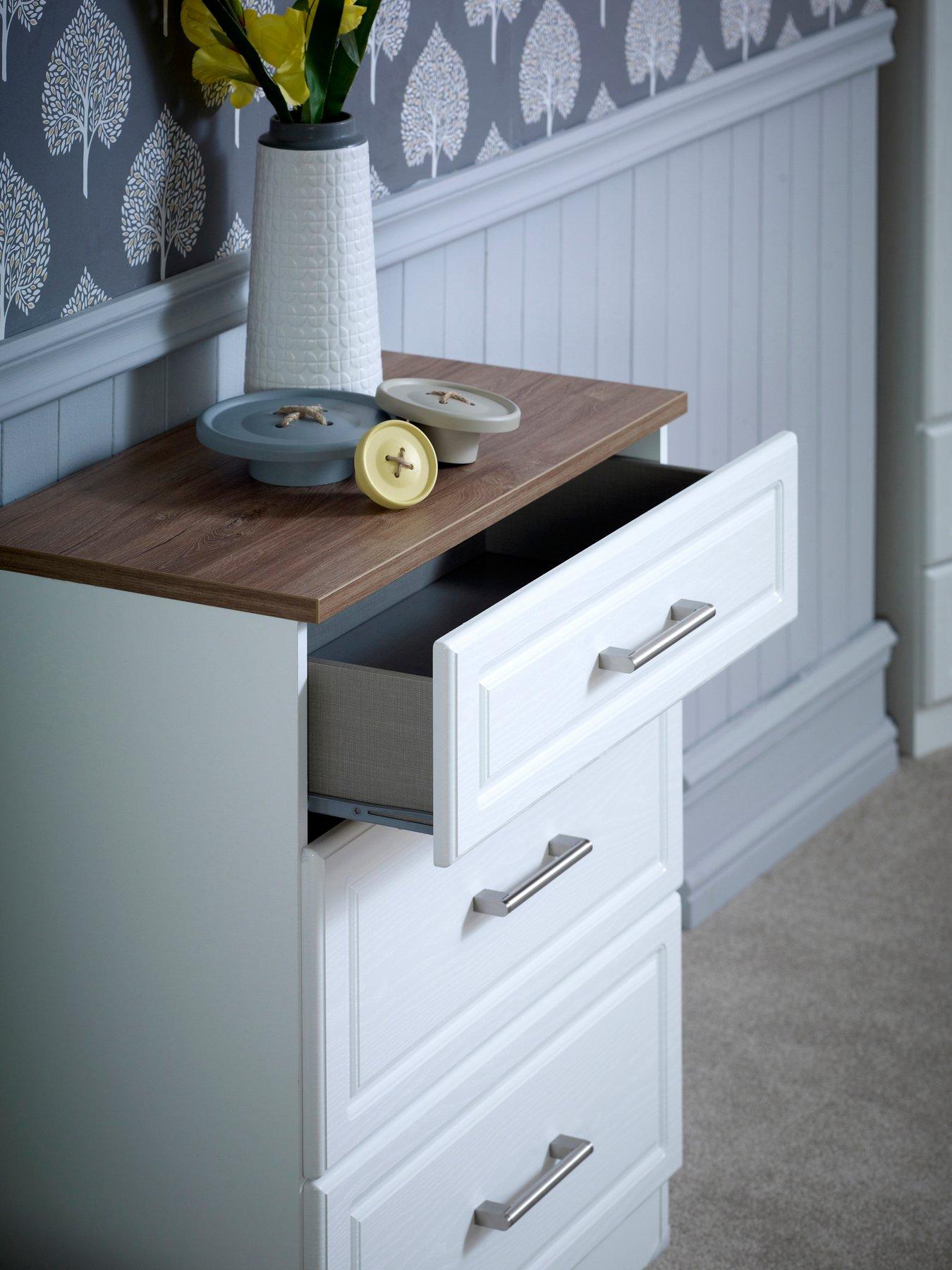 Image 4 of 8 of SWIFT Regent Ready Assembled 4 Piece Package - 2 Door Wardrobe, 5 Drawer Chest and 2 Bedside Chests&nbsp;- FSC&reg; Certified