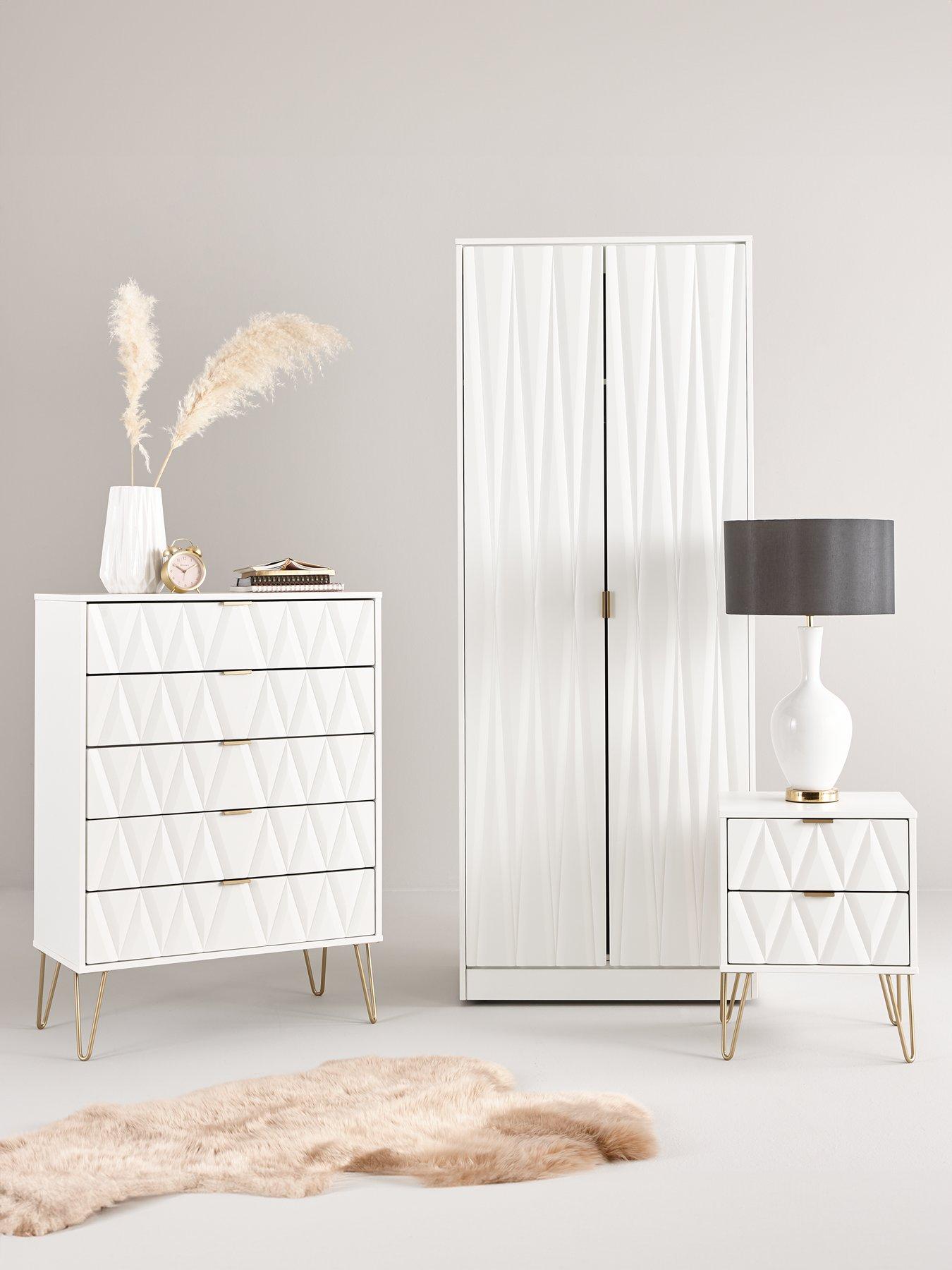 SWIFT Versailles Ready Assembled 3 Piece Package - 5 Drawer Chest and 2 Bedside Chests - FSC® Certified