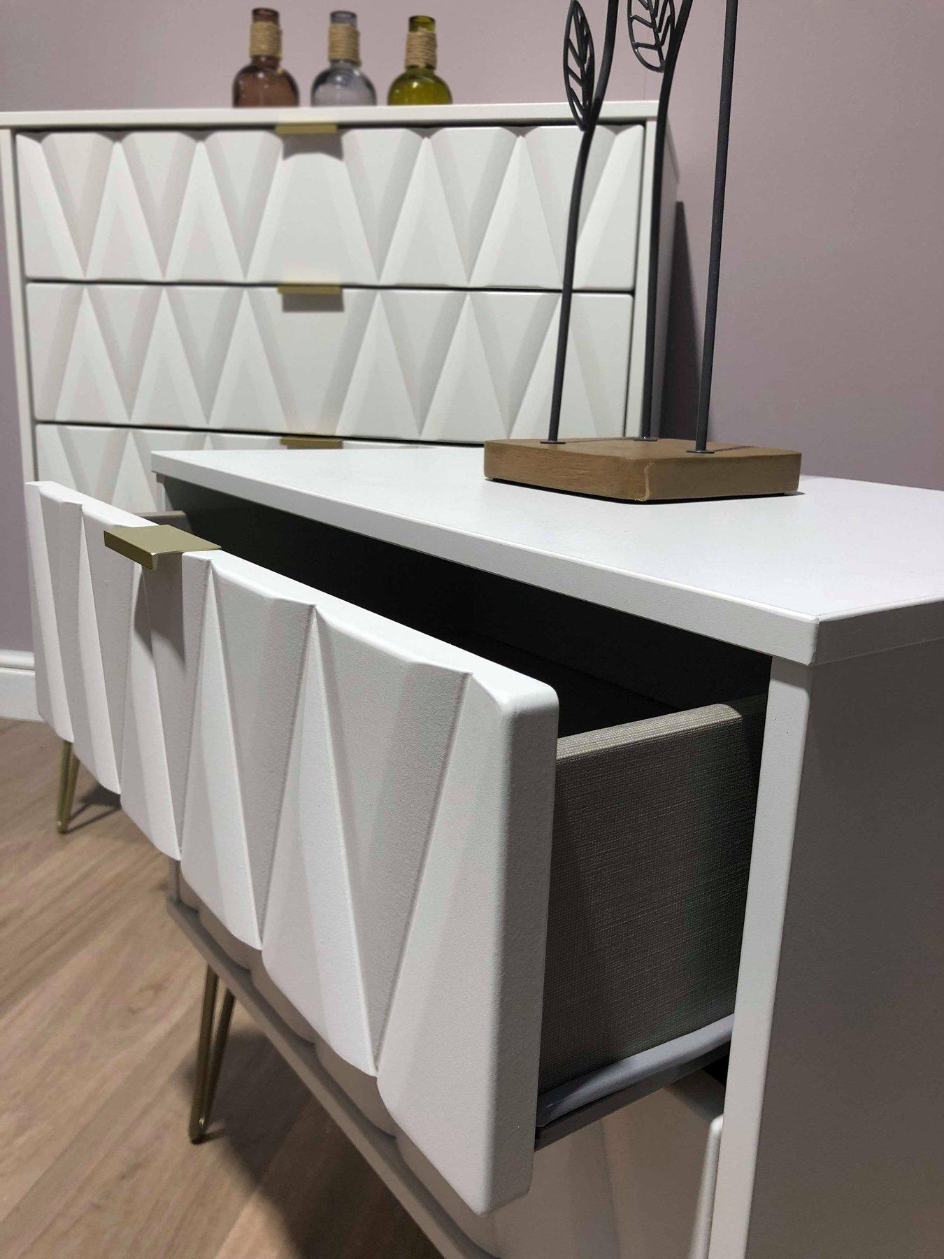 Image 4 of 7 of SWIFT Versailles Ready Assembled 3 Piece Package - 5 Drawer Chest and 2 Bedside Chests&nbsp;- FSC&reg; Certified
