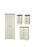  image of swift-charlotte-4-piece-ready-assembled-package-2-door-wardrobe-5-drawer-chest-and-2-bedside-chests