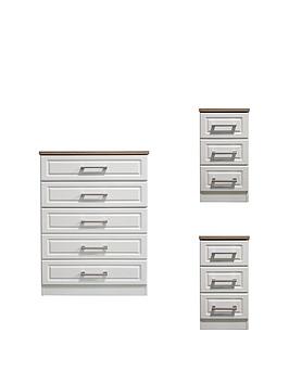 Swift Swift Regent Ready Assembled 3 Piece Package - 5 Drawer Chest And 2  ... Picture
