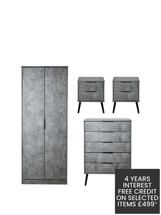 front image of swift-berlin-ready-assembled-4-piece-package-2-door-wardrobe-5-drawer-chest-and-2-bedside-chests