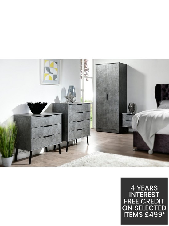 stillFront image of swift-berlin-ready-assembled-4-piece-package-2-door-wardrobe-5-drawer-chest-and-2-bedside-chests