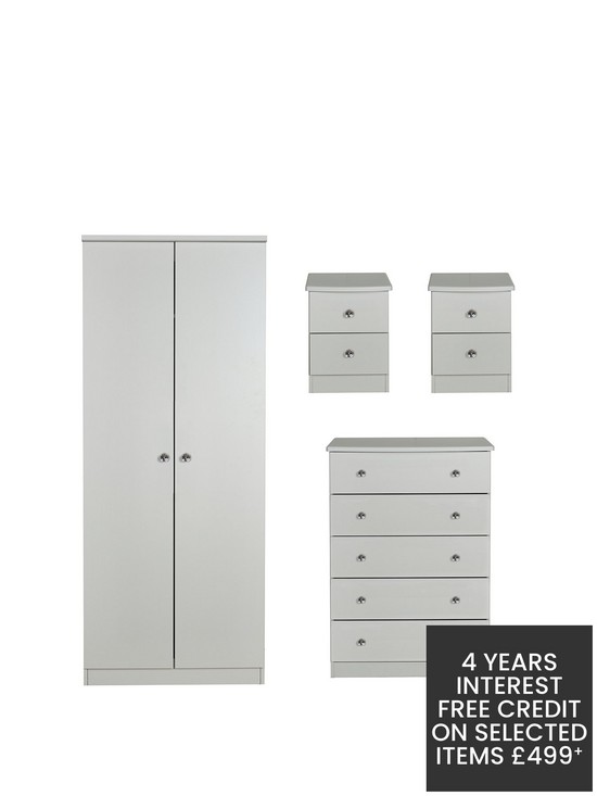 front image of swift-verve-ready-assembled-4-piece-package-2-door-wardrobe-5-drawer-chest-and-2-bedside-chests