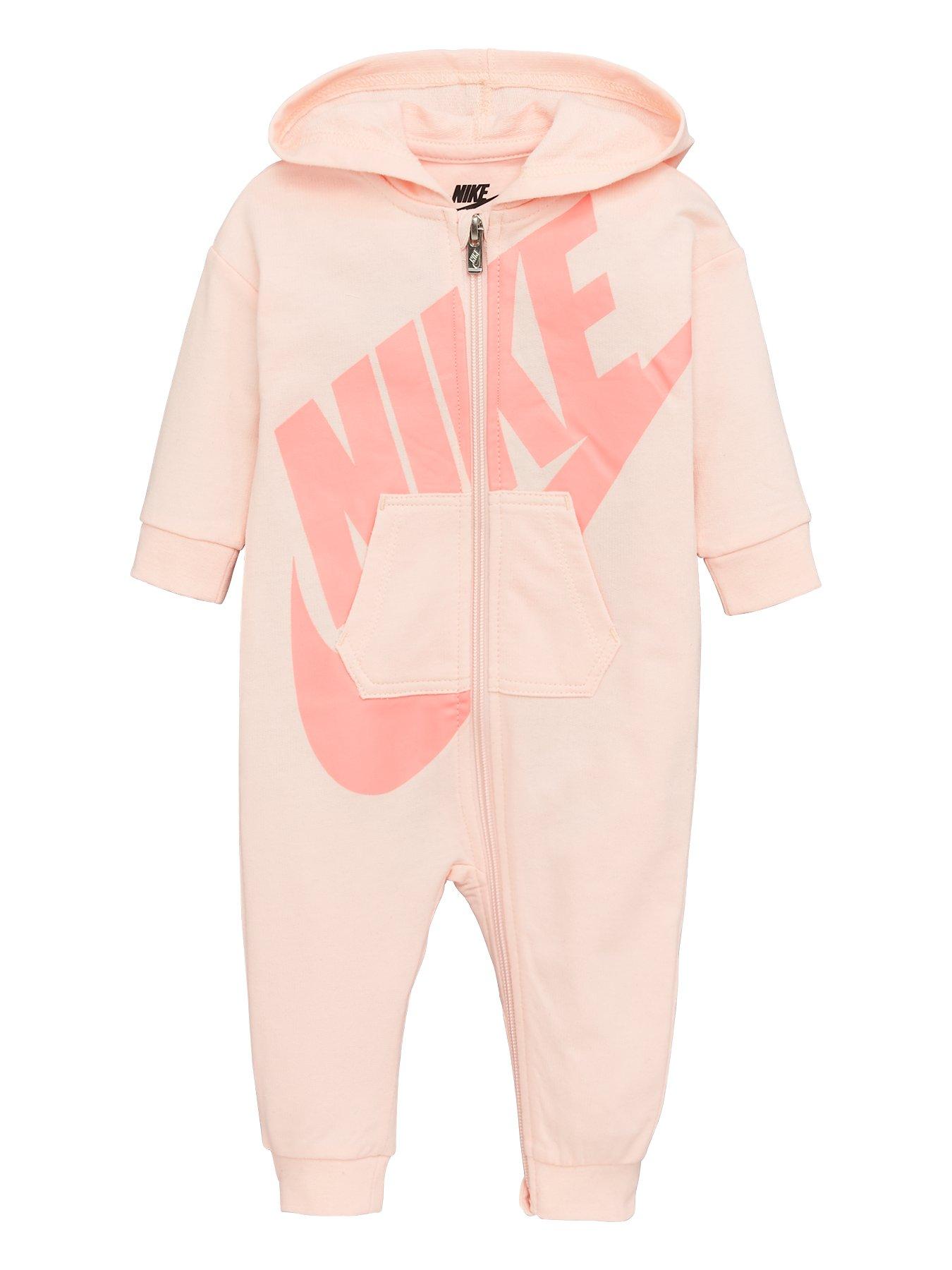 Nike Nike Sportswear Baby Girls All Day Play Full Zip Hooded All In One ...