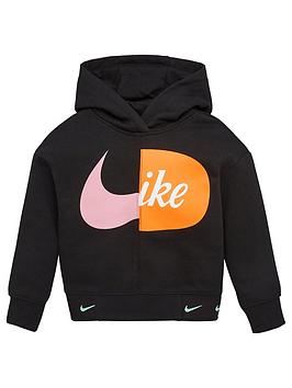 Nike Nike Younger Girls Split Logo Overhead Hoodie - Black Picture