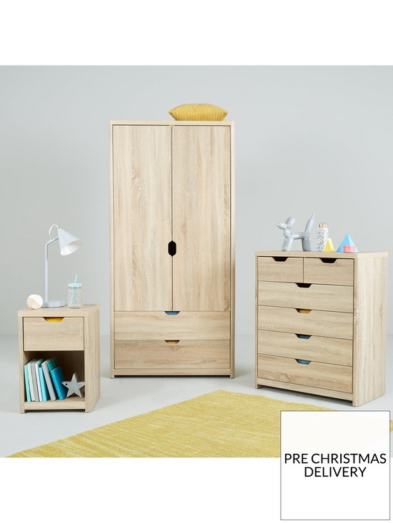 stillFront image of aspen-3-piece-package-2-door-2-drawer-wardrobe-4-2-chest-and-bedside-chest-oak-effect