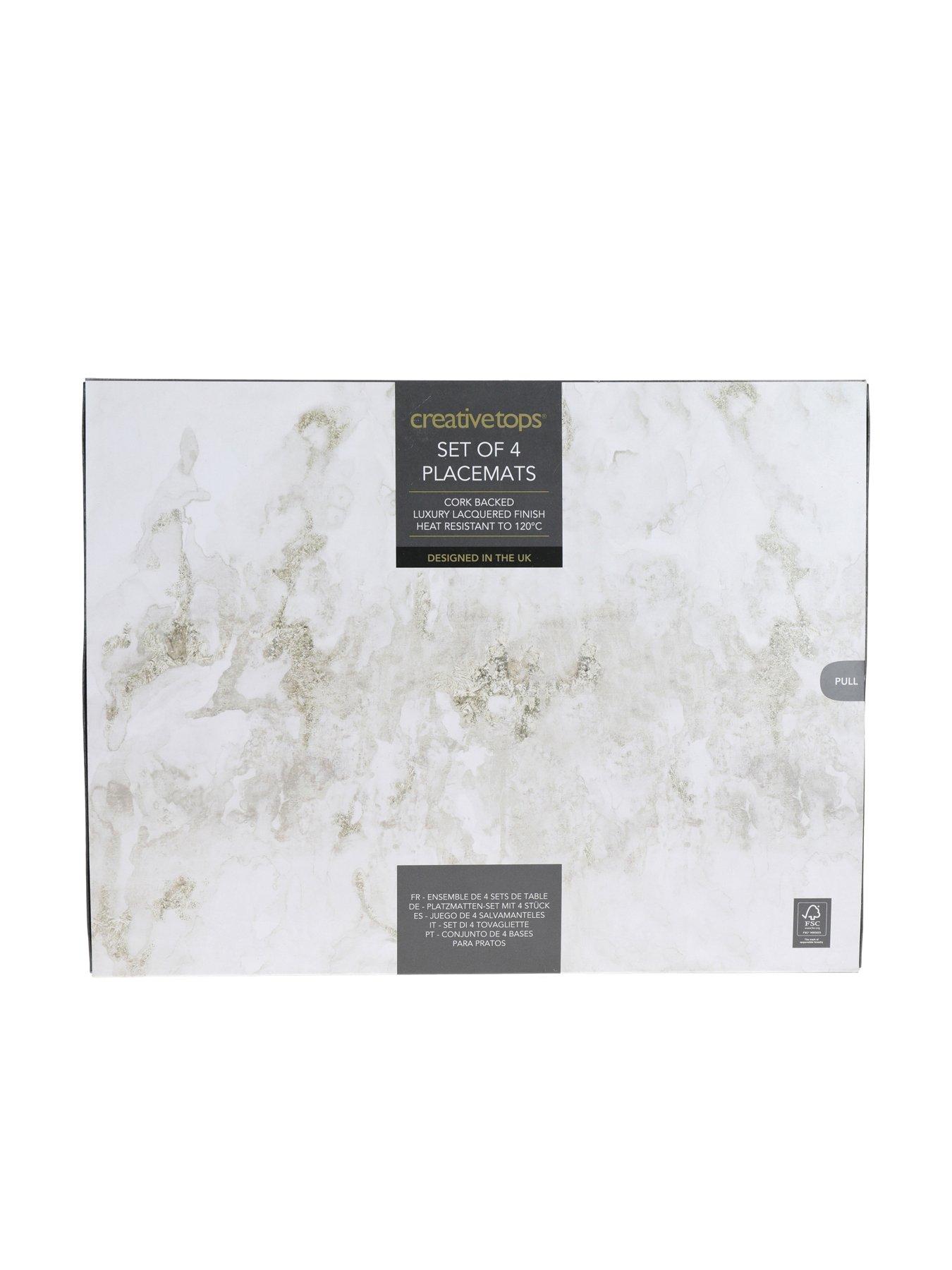Image 4 of 6 of Creative Tops Grey Marble Pack Of 4 Premium Placemats