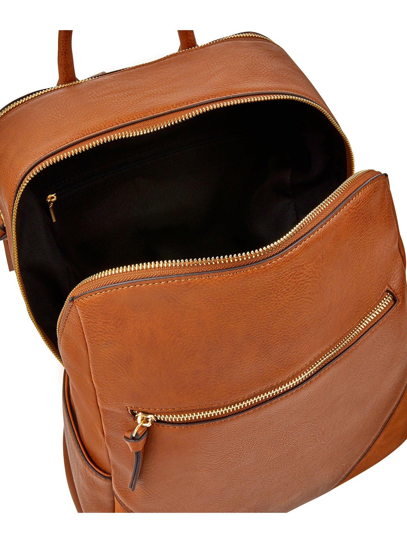 accessorize tan backpack