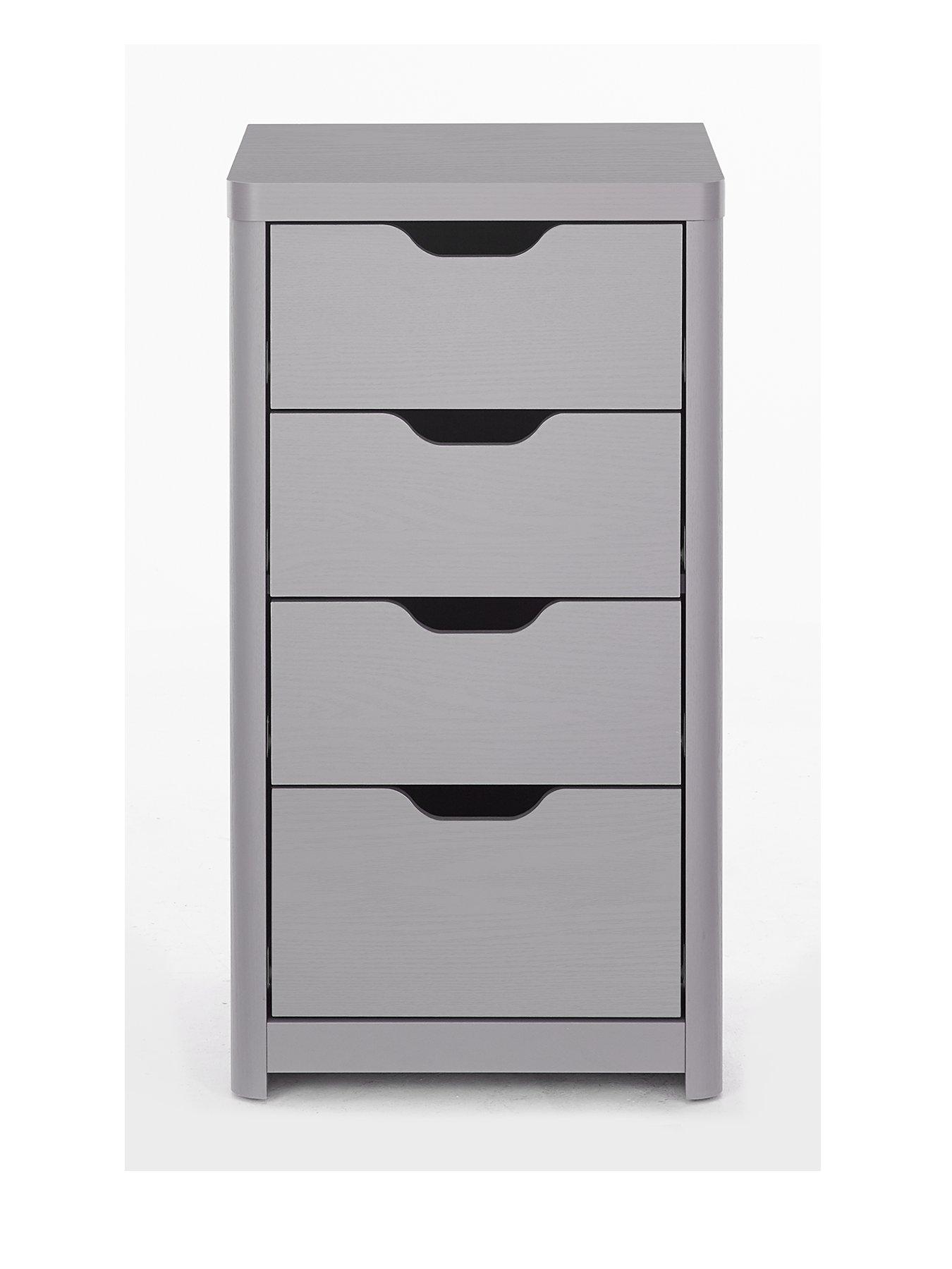 Image 2 of 6 of The Very Collection Aspen Slim 4 Drawer Chest - Grey Oak Effect