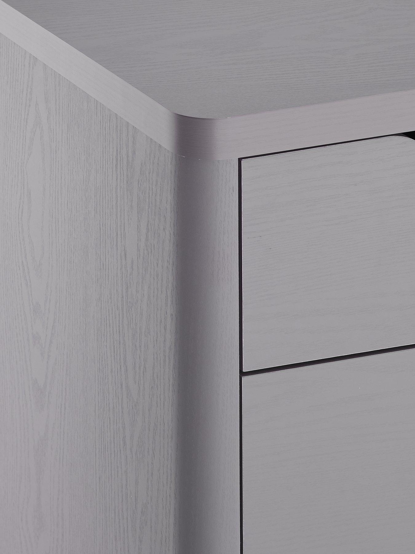  image of very-home-aspen-slim-4-drawer-chest-grey-oak-effect