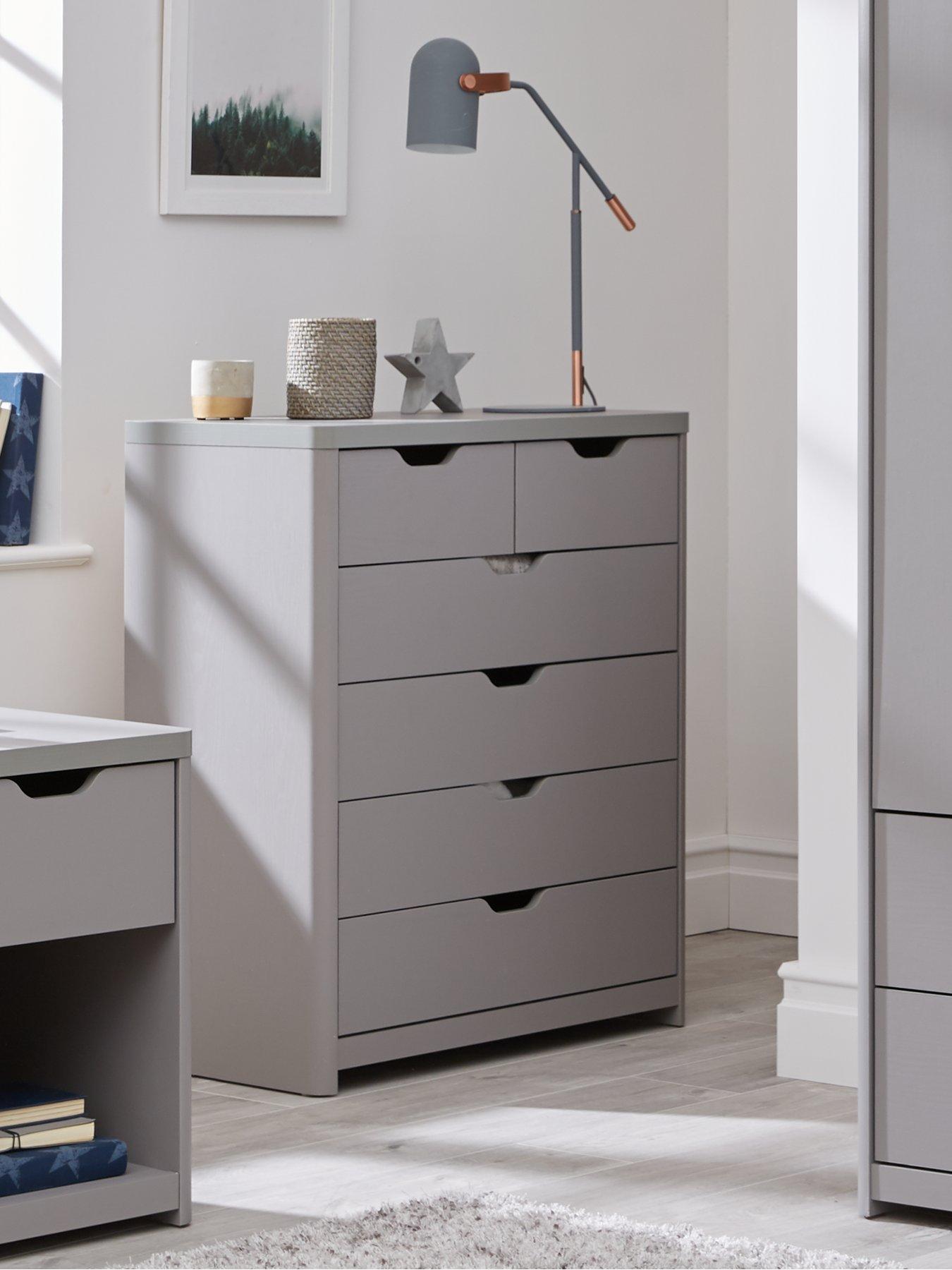 The Very Collection Aspen 4 + 2 Drawer Chest - Grey Oak Effect