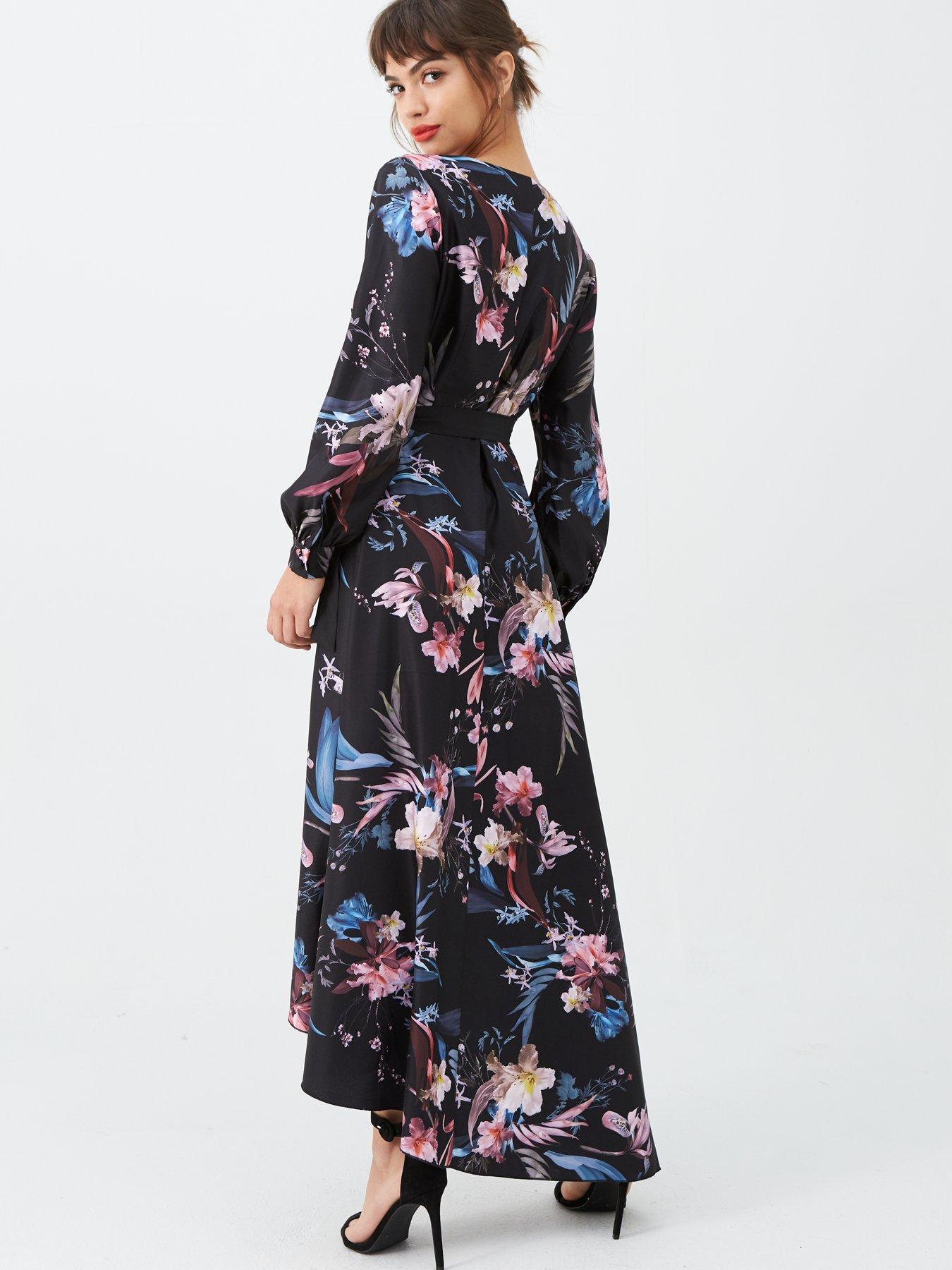 little mistress floral wrap maxi dress