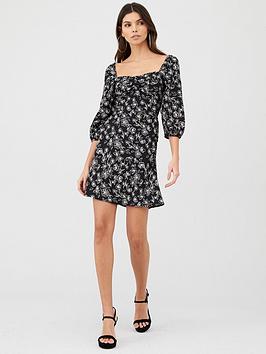 V by Very V By Very Puff Sleeve Tea Dress - Print Picture