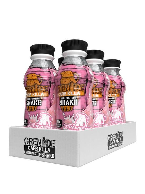 front image of grenade-carb-killa-shake-strawberries-amp-cream-6x500ml-bottlesnbsptotalnbsp-3000-ml