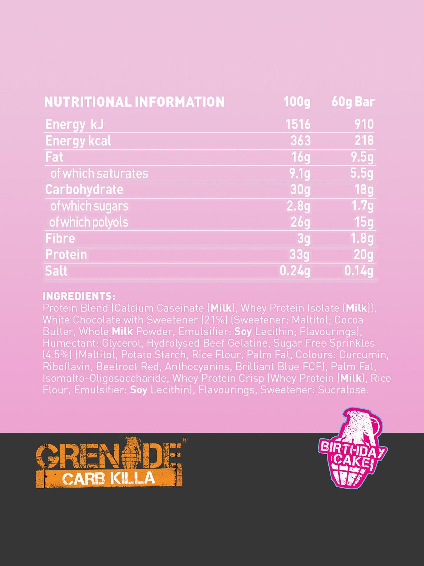 Image 3 of 3 of GRENADE Birthday Cake Protein Bar (Case of 12x 60g Bars)