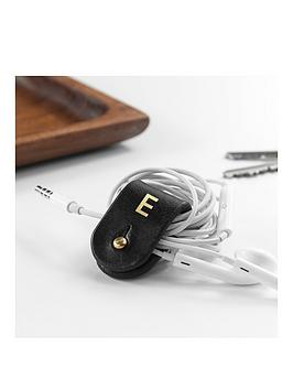 Very Monogrammed Leather Earphones Holder - Personalised Picture