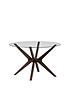  image of julian-bowen-chelsea-120-cm-round-glass-dining-table-4-madrid-chairs