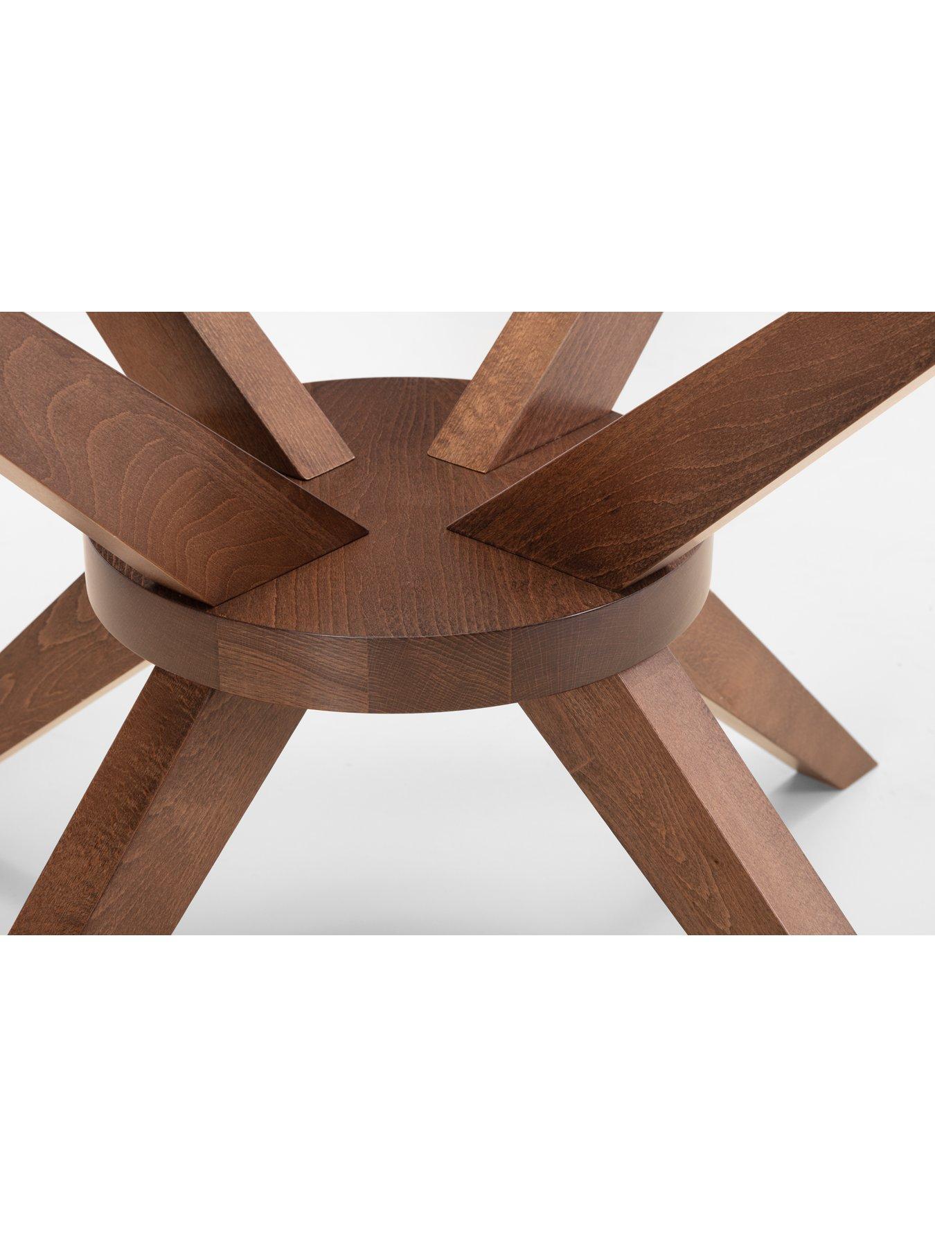  image of julian-bowen-chelsea-140-cm-round-glass-dining-table-6-madrid-chairs