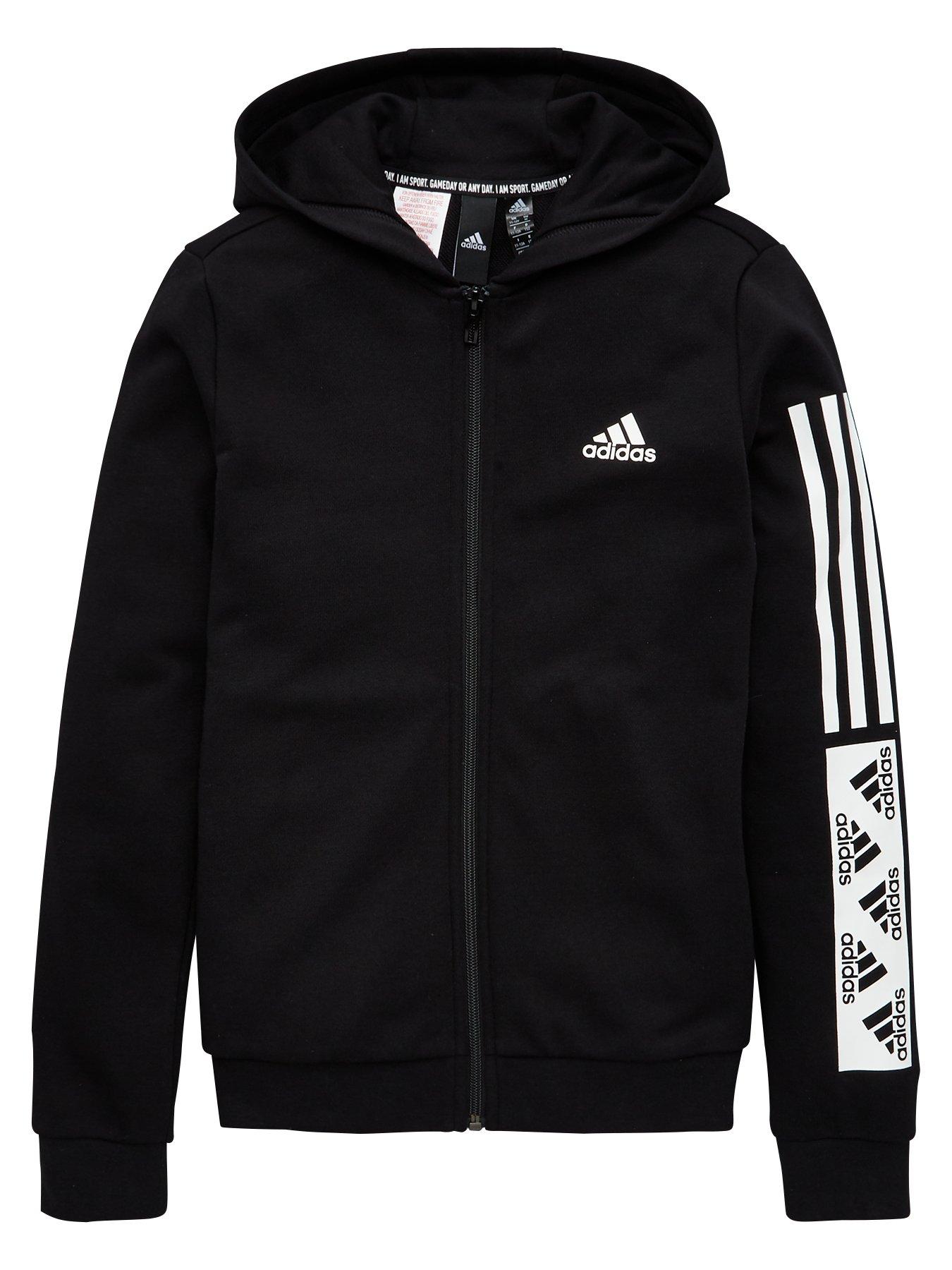 girls black adidas hoodie