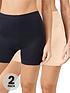  image of maidenform-2-pack-cover-your-bases-girlshorts-nudeblack