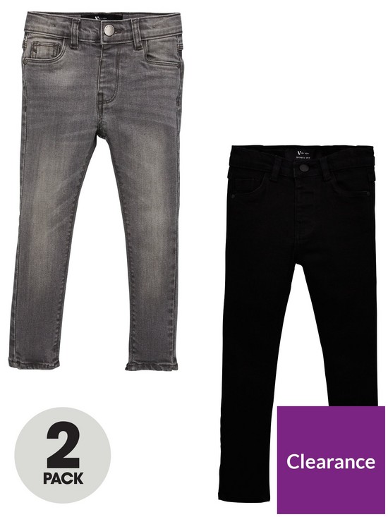 front image of v-by-very-boys-2-pack-skinny-jeans-blackgrey