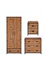  image of very-home-jackson-3-piece-packagenbsp-nbspkids-2-door-1-drawer-wardrobe-22-drawer-chest-and-2-drawer-bedside-chest-rustic-pine-effect