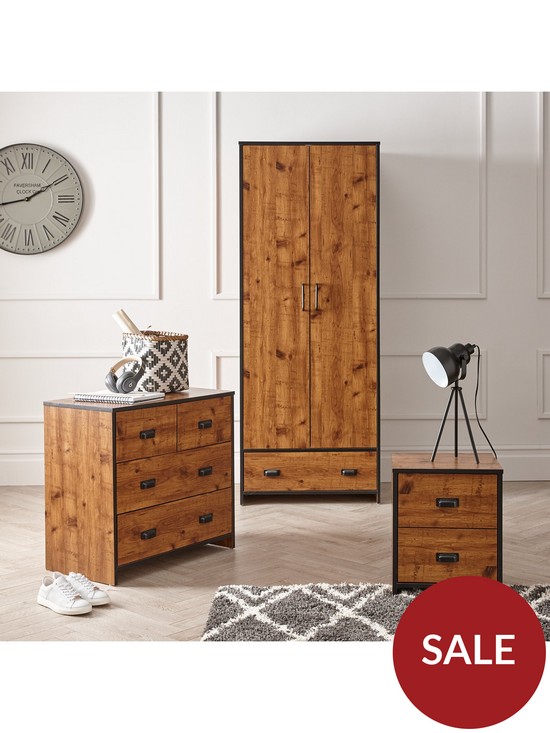 stillFront image of very-home-jackson-3-piece-packagenbsp-nbspkids-2-door-1-drawer-wardrobe-22-drawer-chest-and-2-drawer-bedside-chest-rustic-pine-effect