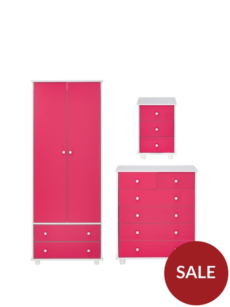 miami-fresh-kidsnbsp3-piece-package-2-door-2-drawer-wardrobe-5-drawer-chest-3-drawer-bedside-chest-pink