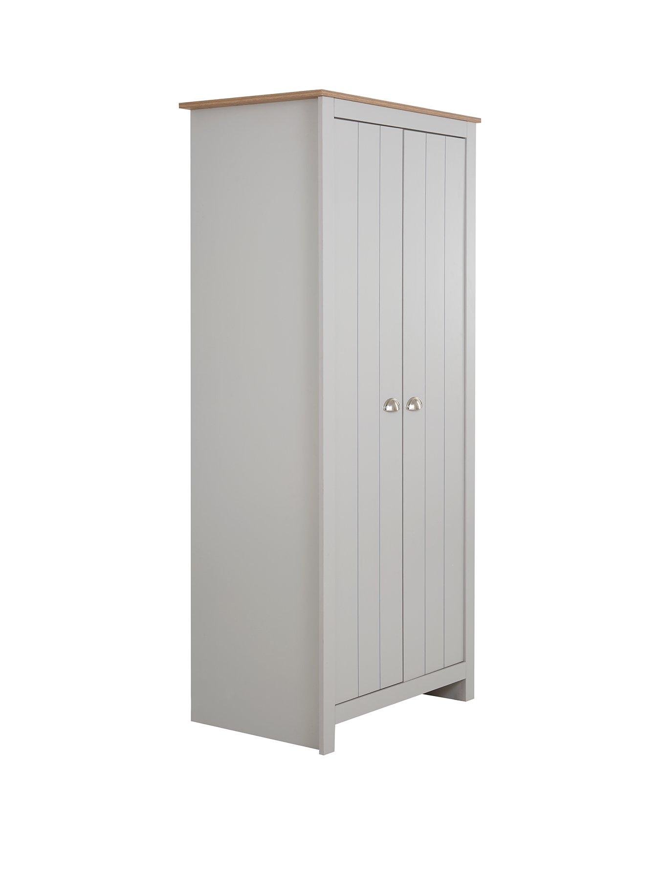 Image 3 of 6 of The Very Collection Atlanta 3 Piece&nbsp;Package - 2 Door Wardrobe, 4 Drawer Chest and 2 Drawer Bedside Chest - Grey/Oak