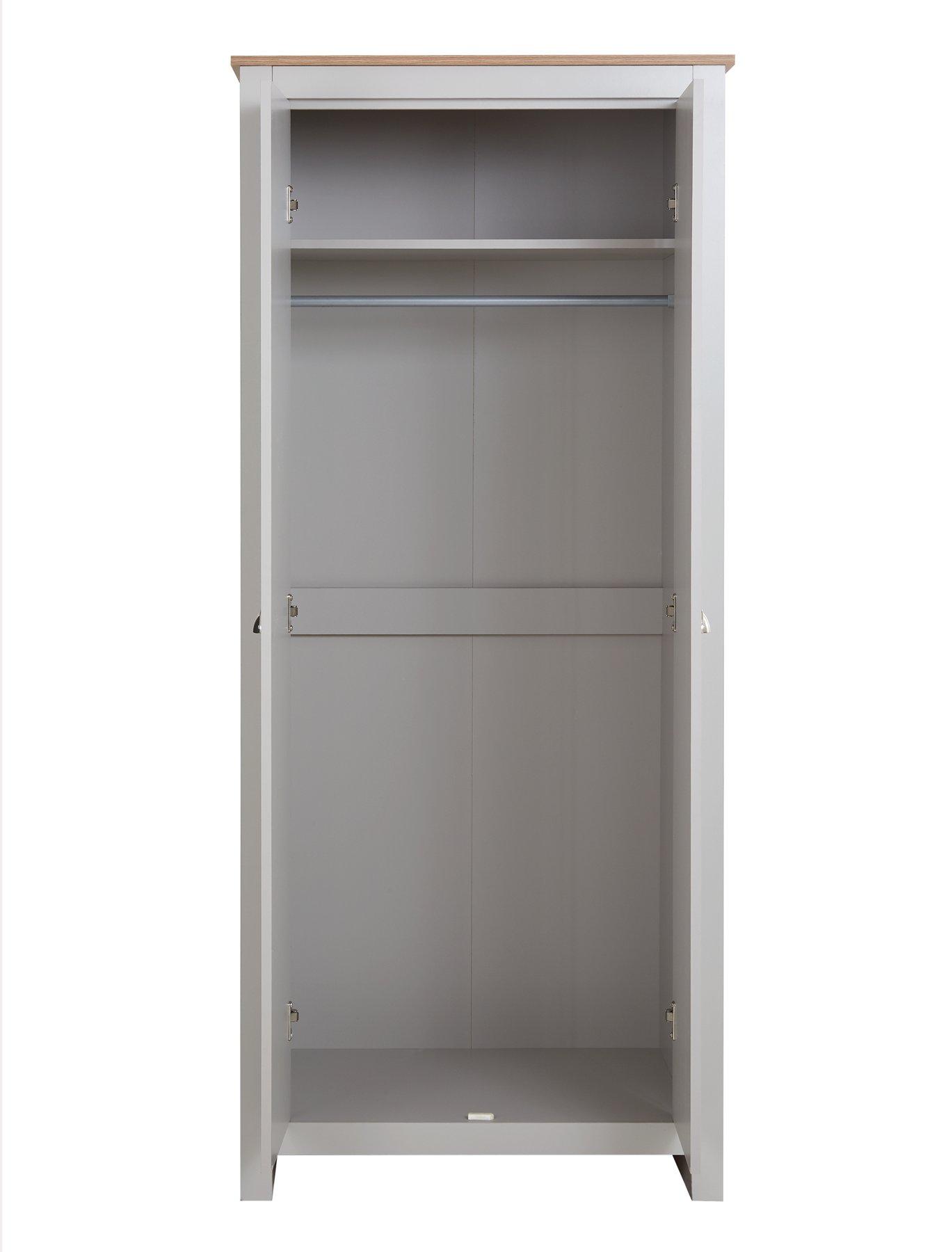 Image 4 of 6 of The Very Collection Atlanta 3 Piece&nbsp;Package - 2 Door Wardrobe, 4 Drawer Chest and 2 Drawer Bedside Chest - Grey/Oak