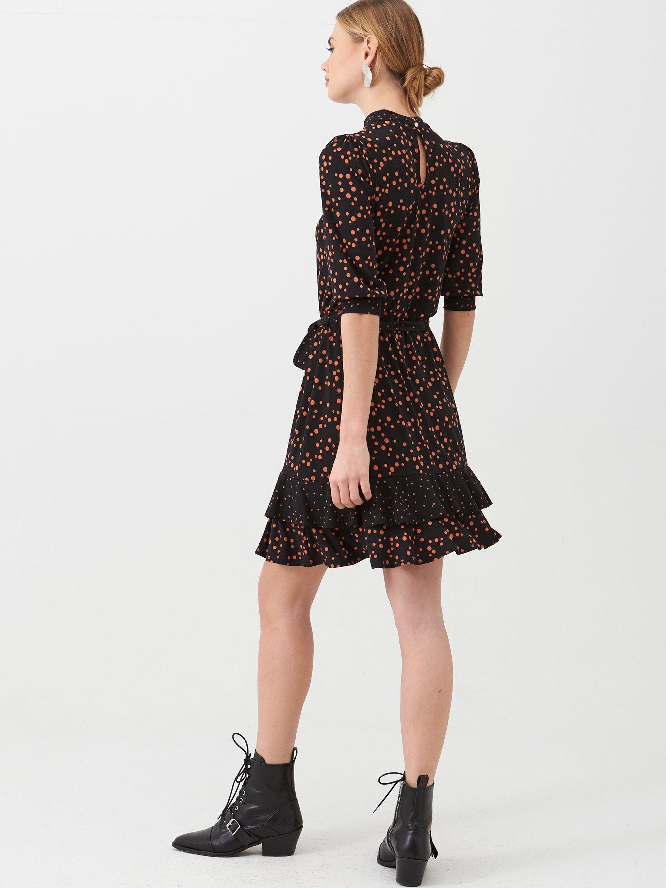 oasis patched spot dress