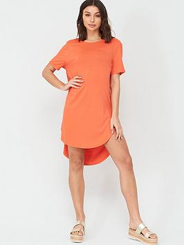 V by Very V By Very Cowl Back Longline T-Shirt Beach Cover Up - Coral Picture
