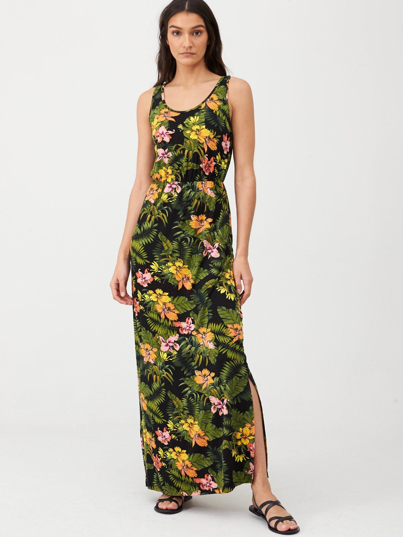 tropical maxi dress