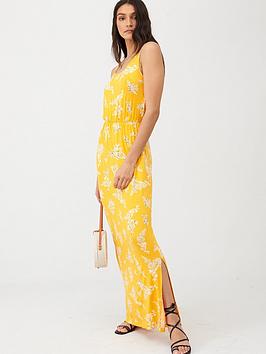 V by Very V By Very Channel Waist Jersey Maxi Dress - Yellow Floral Picture