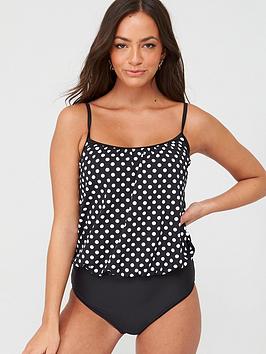 V by Very V By Very Blouson Swimsuit - Spot Print Picture