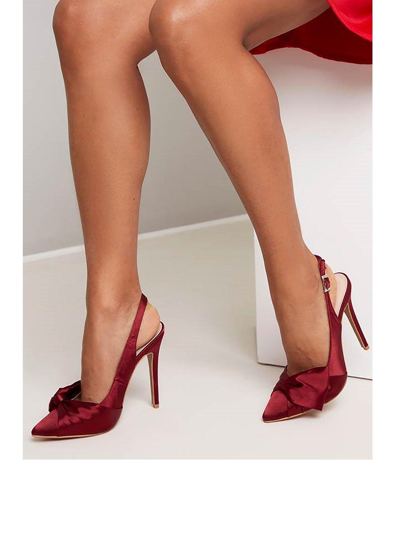 burgundy ankle strap heels