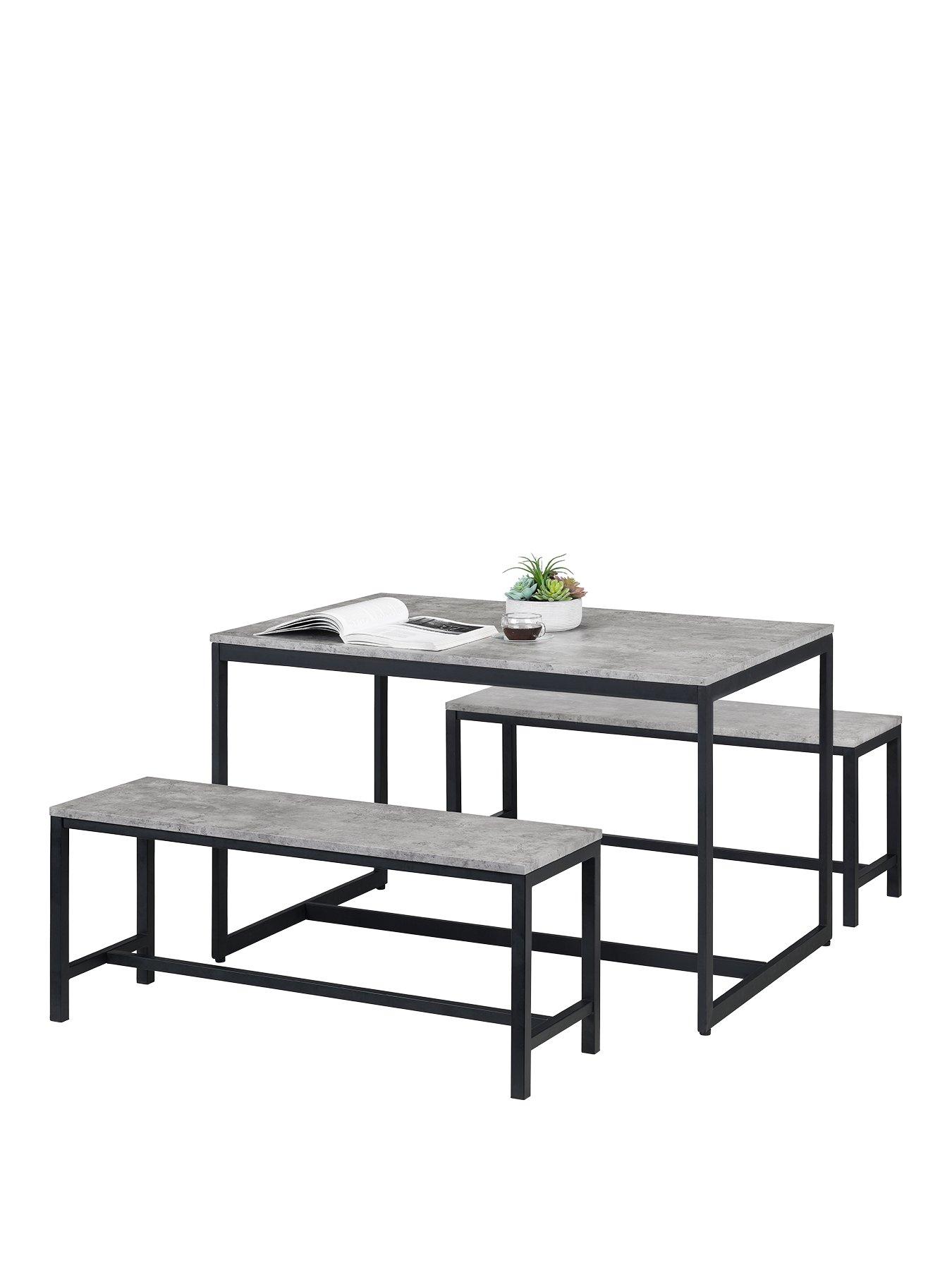  image of julian-bowen-staten-120-cm-dining-table-2-benches