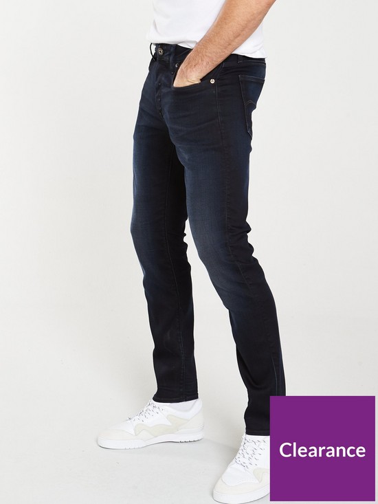 front image of g-star-raw-g-star-3301-slander-slim-fit-jeans-dark-aged