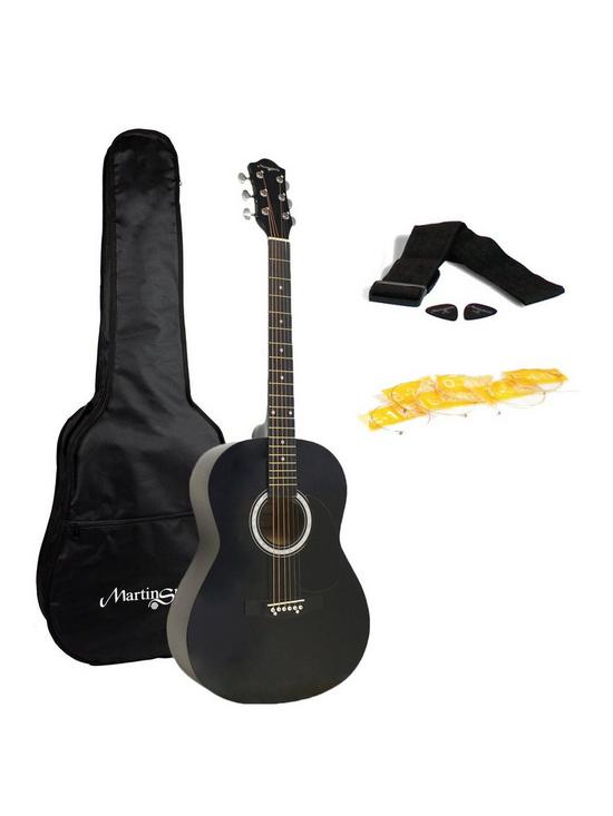 front image of martin-smith-w-100-full-size-acoustic-guitar-black