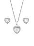  image of jon-richard-cubic-zirconia-pave-heart-pendant-and-earring-set