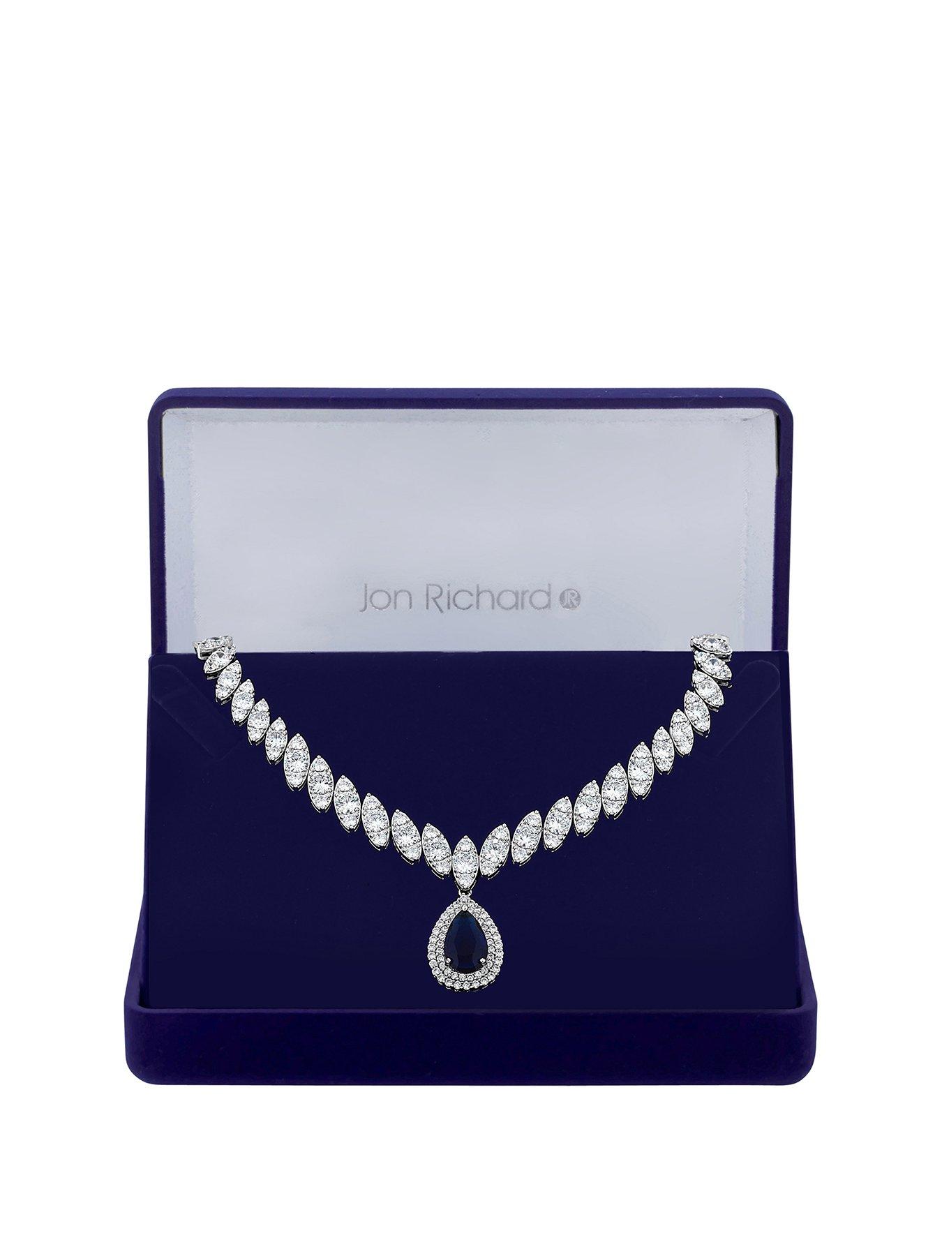 Jon Richard Silver Plated Pearl And Cubic Zirconia Leah Classic Y Drop  Necklace | Simply Be