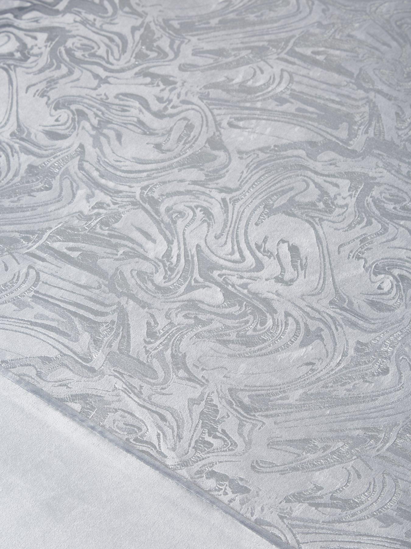 Image 3 of 4 of The Very Collection Alexis Marble Foil and Velvet Duvet Cover Set - Silver