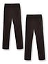  image of everyday-girls-2-pack-jersey-school-trousers-black