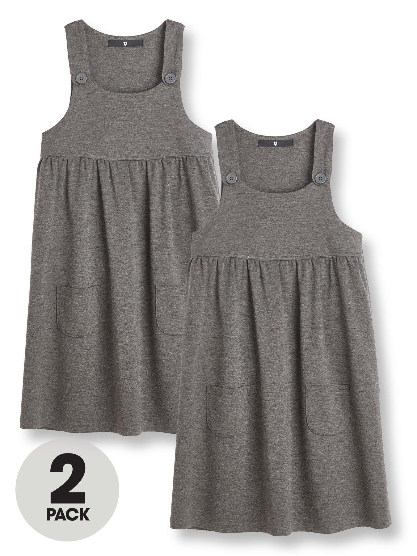 grey pinafore