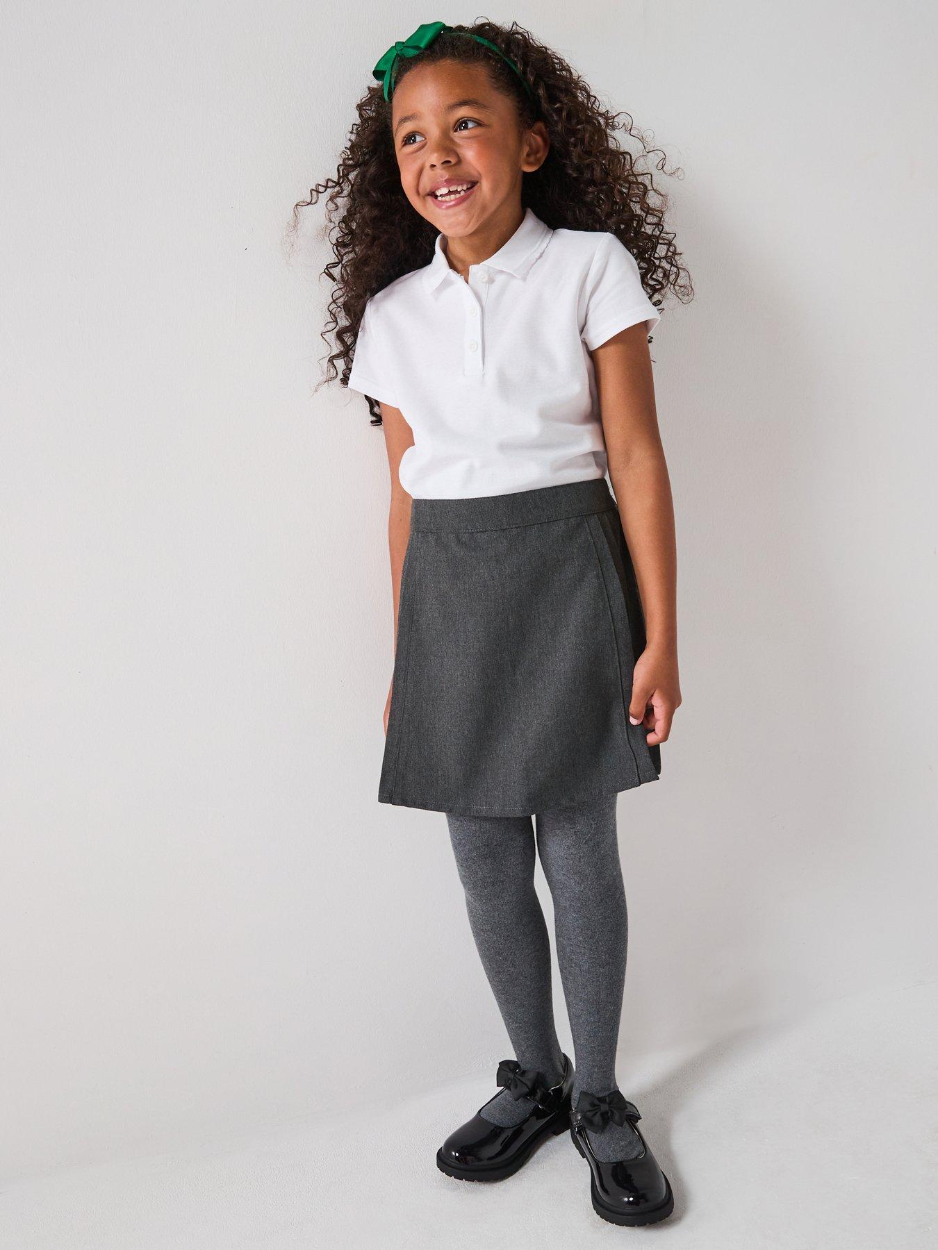 Image 6 of 6 of The Very Collection Girls 5 Pack Stay-White Easy-Iron Polo Shirts - White
