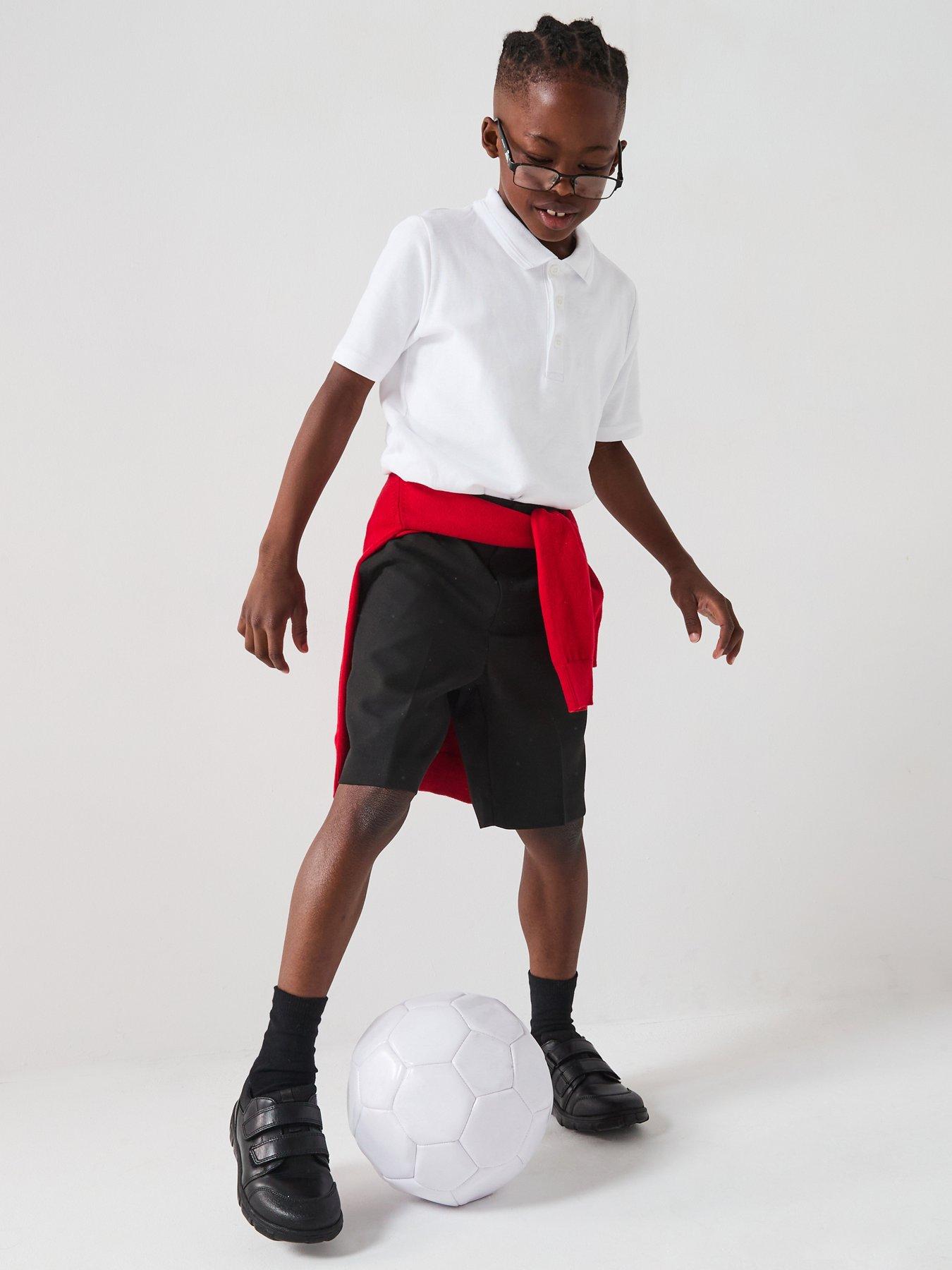undefined Boys 5 Pack Polo School Tops - White