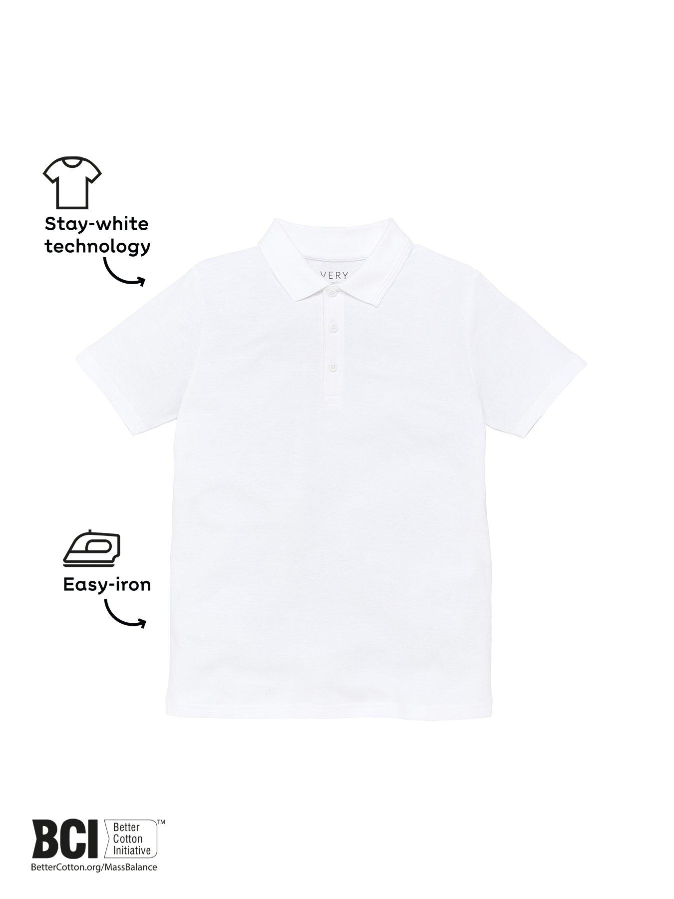 Image 4 of 6 of Everyday Boys 5 Pack Polo School Tops - White